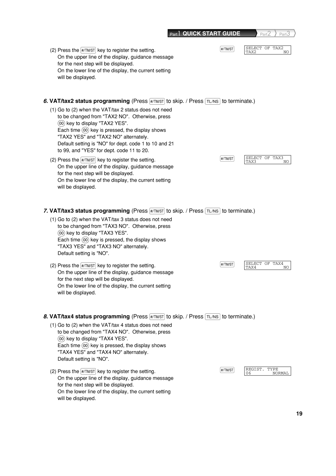 Sharp XE-A303 instruction manual Select of TAX2 TAX2NO 