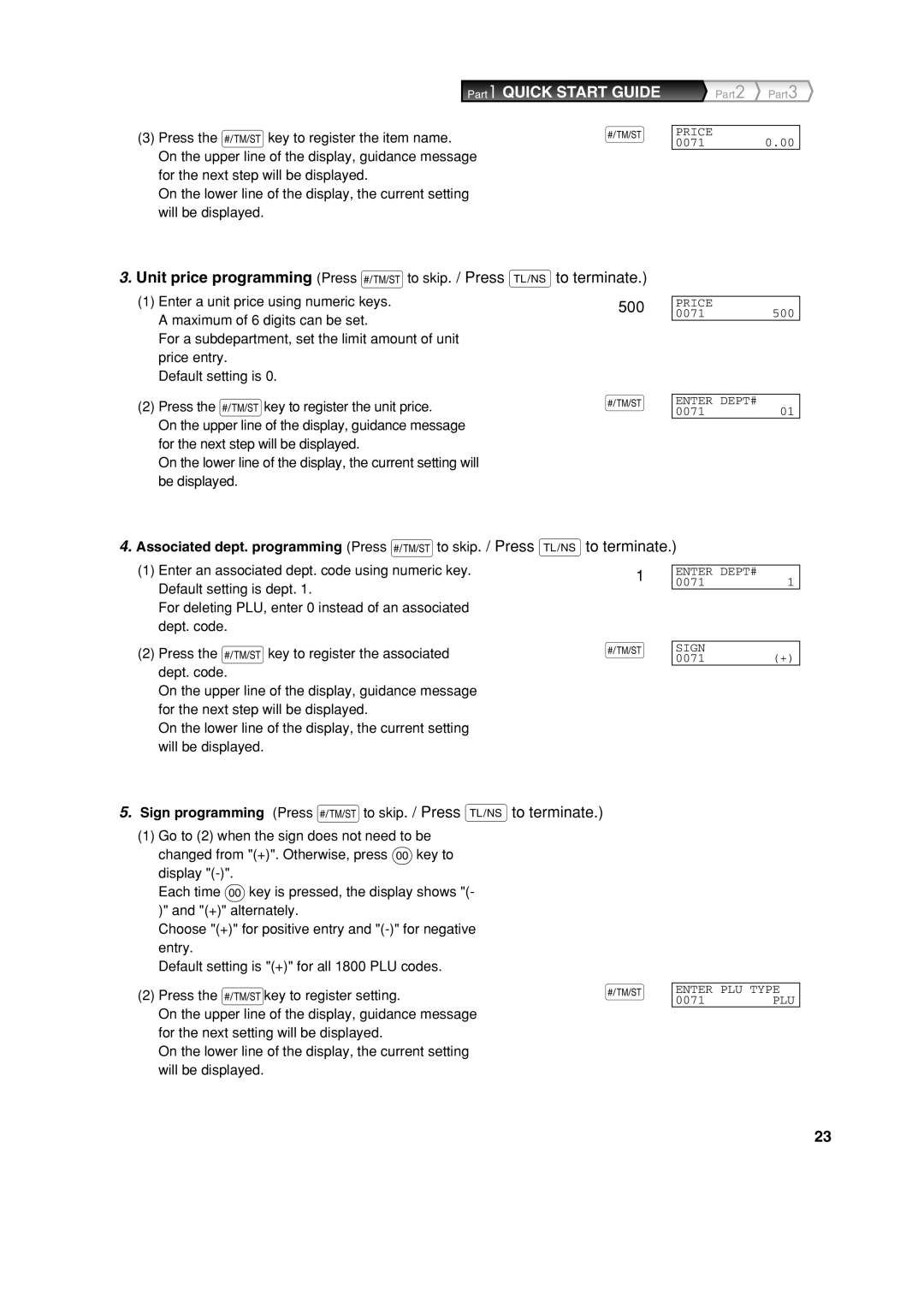 Sharp XE-A303 instruction manual 500, Sign programming Press sto skip. / Press Ato terminate 