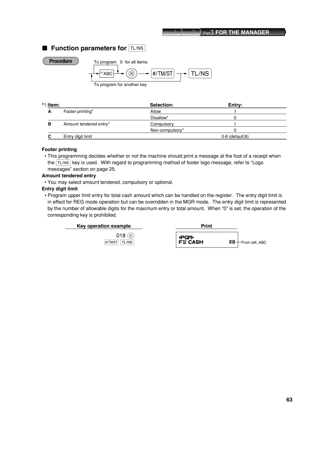 Sharp XE-A303 instruction manual Function parameters for a, 018 @ 