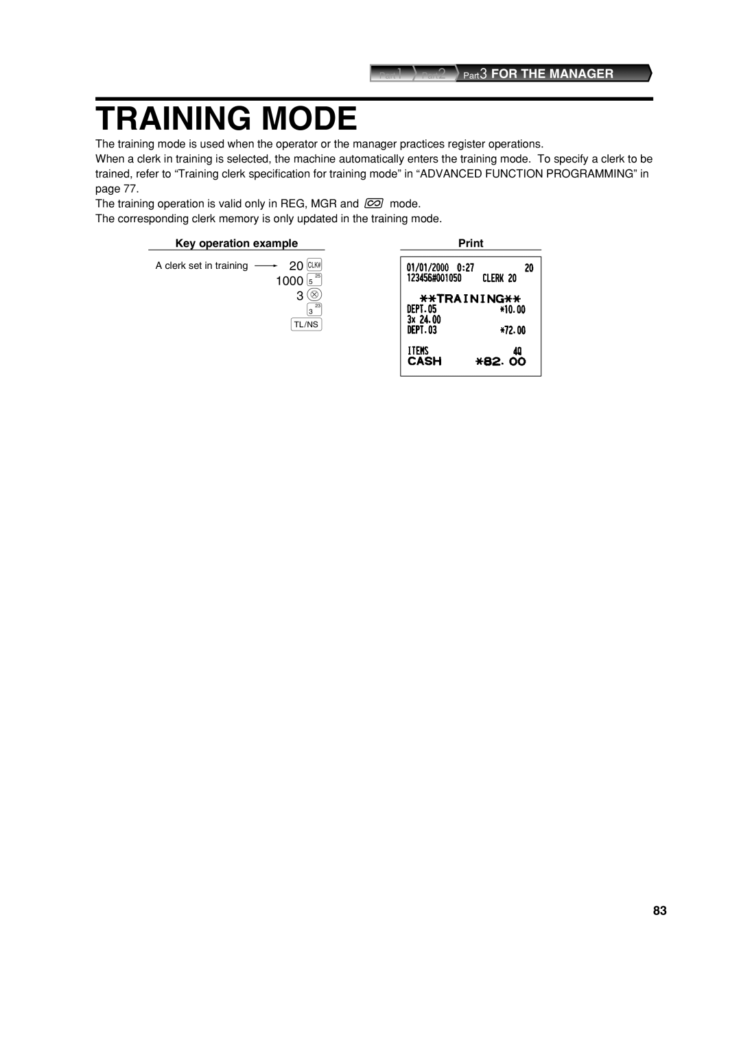 Sharp XE-A303 instruction manual Training Mode, 1000 