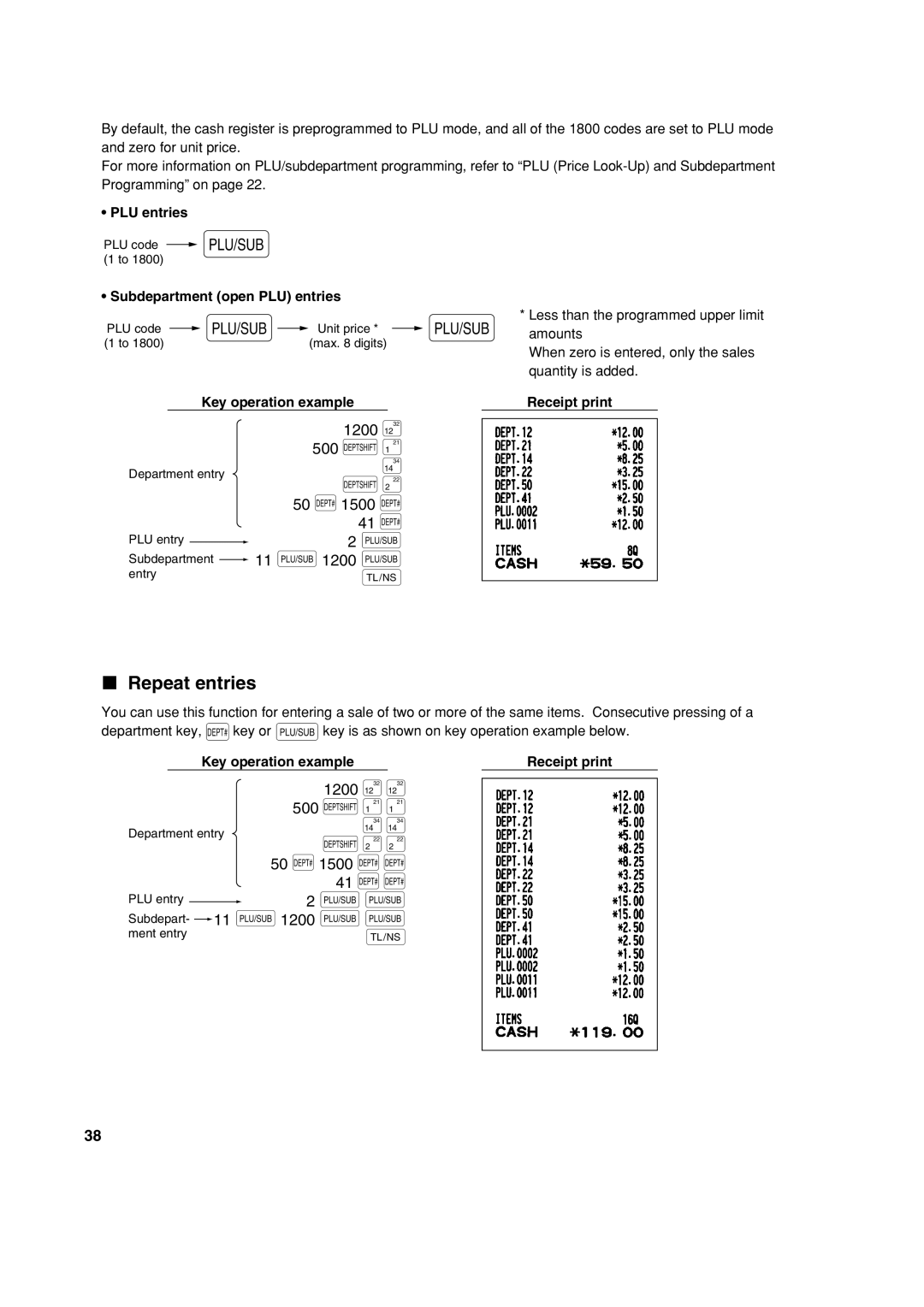 Sharp XE-A303 instruction manual Repeat entries 