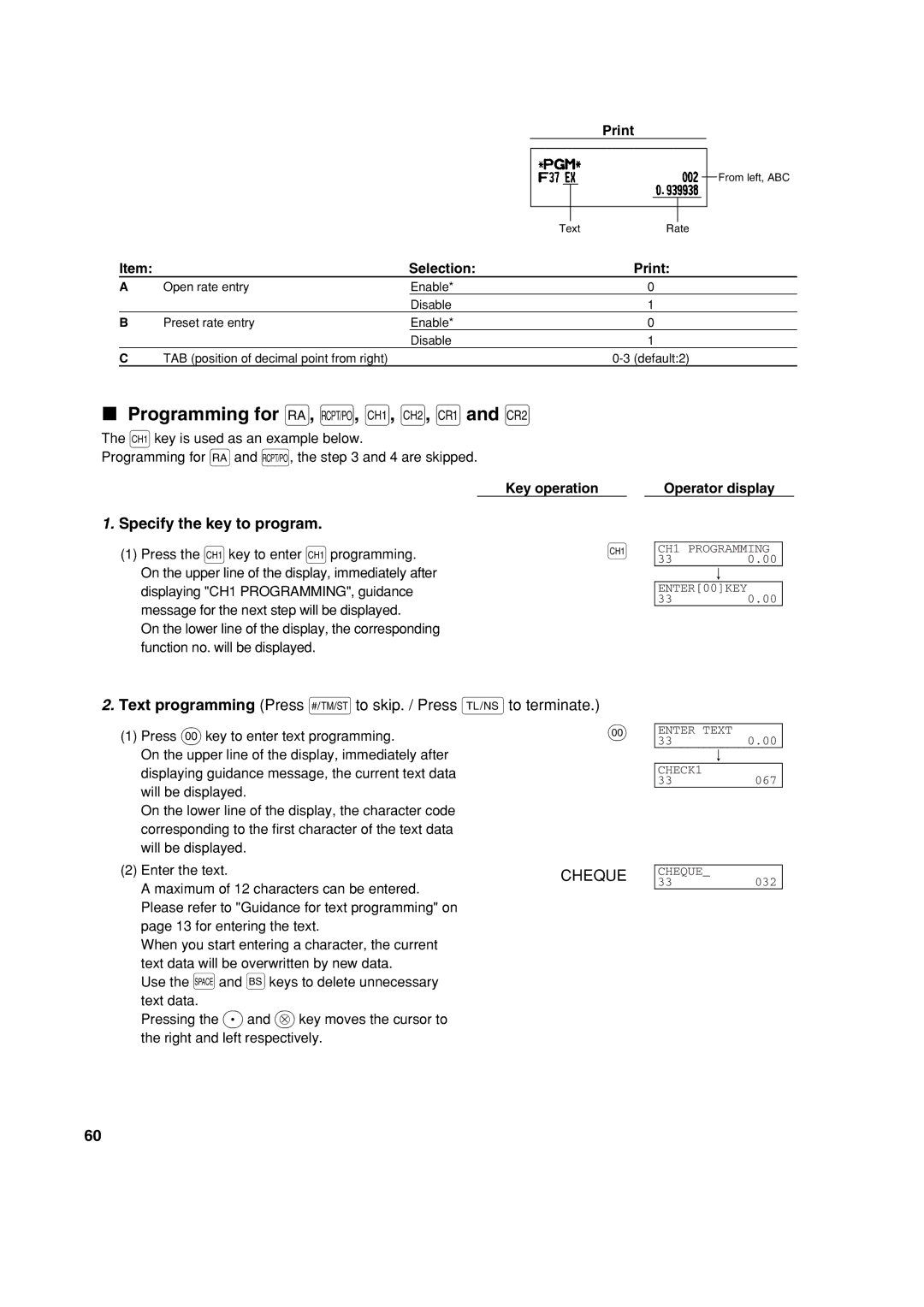 Sharp XE-A303 instruction manual Programming for r, R, X, Y, cand b, Cheque 