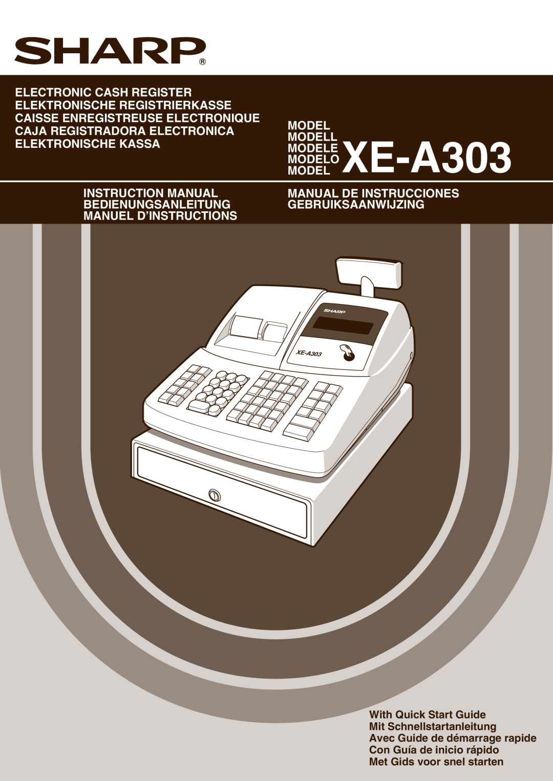 Sharp XE-A303 instruction manual Electronic Cash Register 