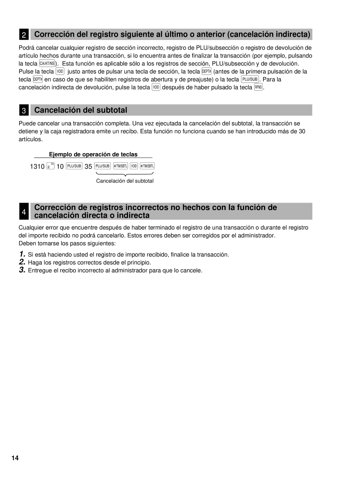 Sharp XE-A401 instruction manual Cancelació n del subtotal, 1310 10 p35 psvs 