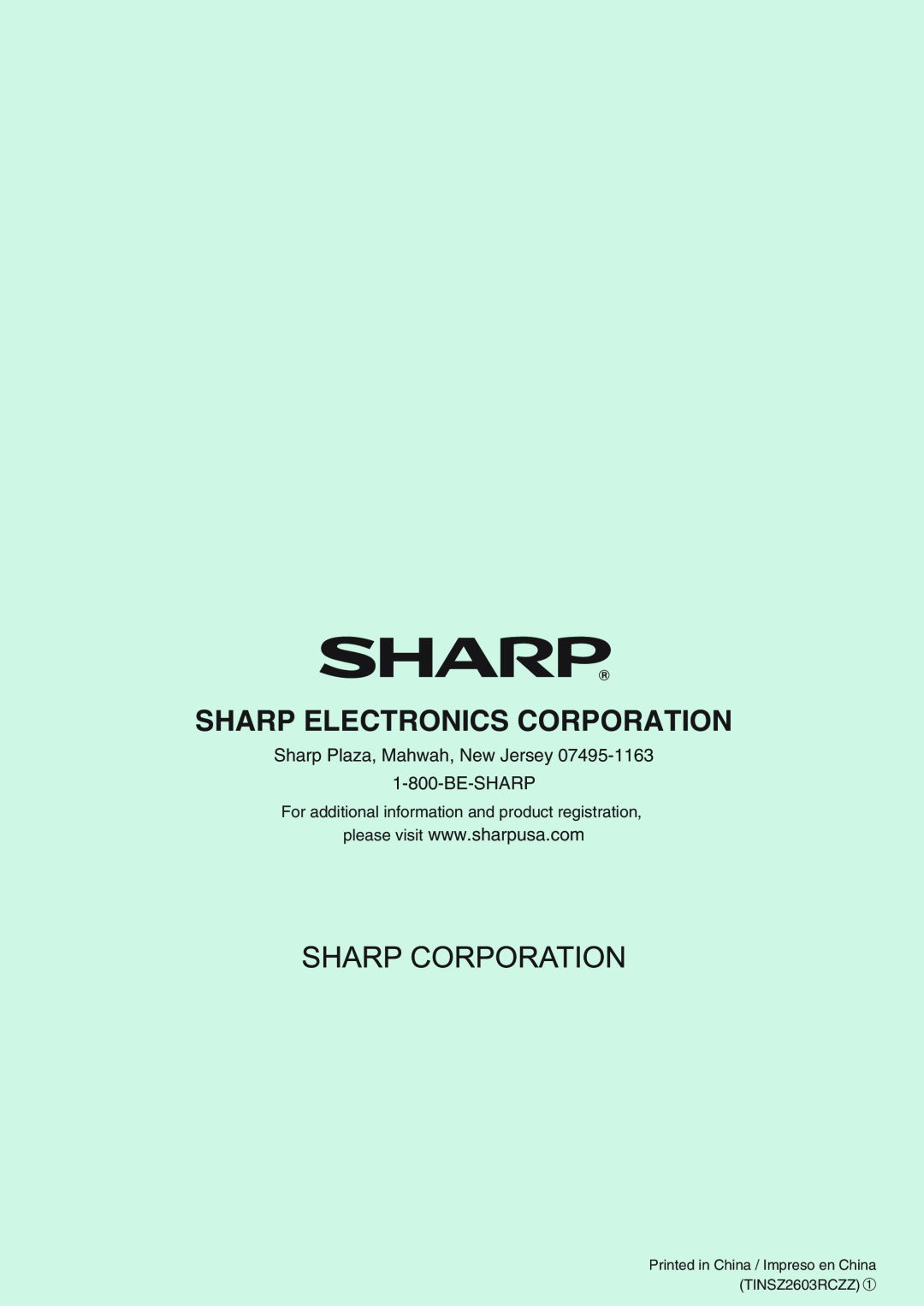 Sharp XE-A42S instruction manual Sharp Electronics Corporation, Sharp Plaza, Mahwah, New Jersey 1-800-BE-SHARP 