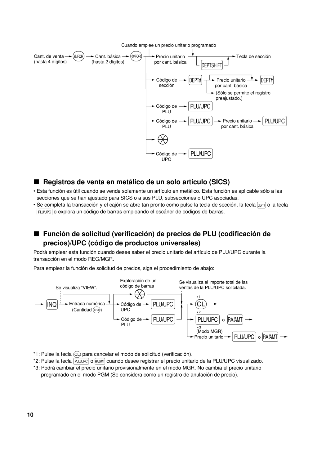 Sharp XE-A506 instruction manual Registros de venta en metálico de un solo artículo Sics 