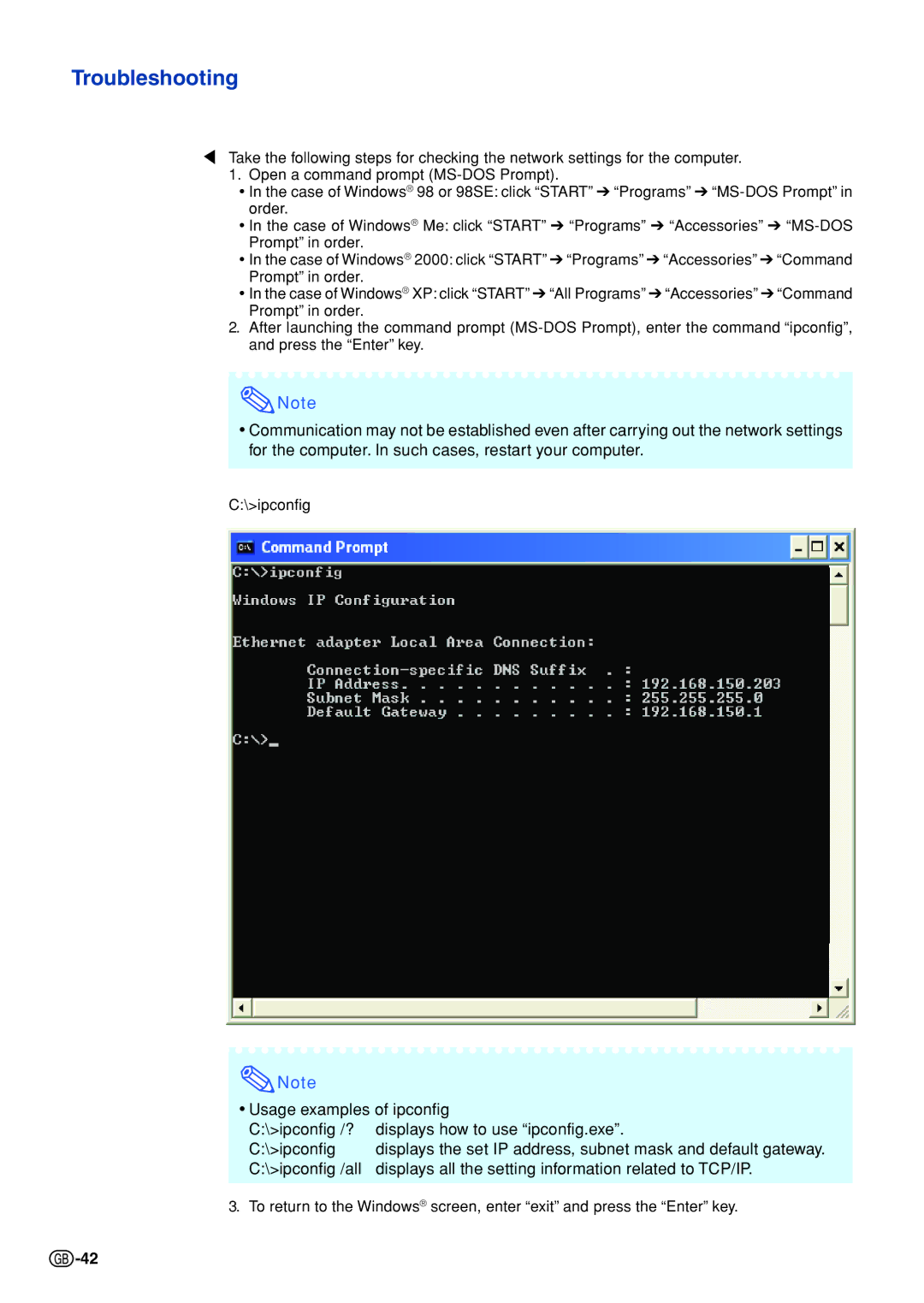 Sharp XG-C430X, XG-C335X, XG-C330X specifications Troubleshooting 