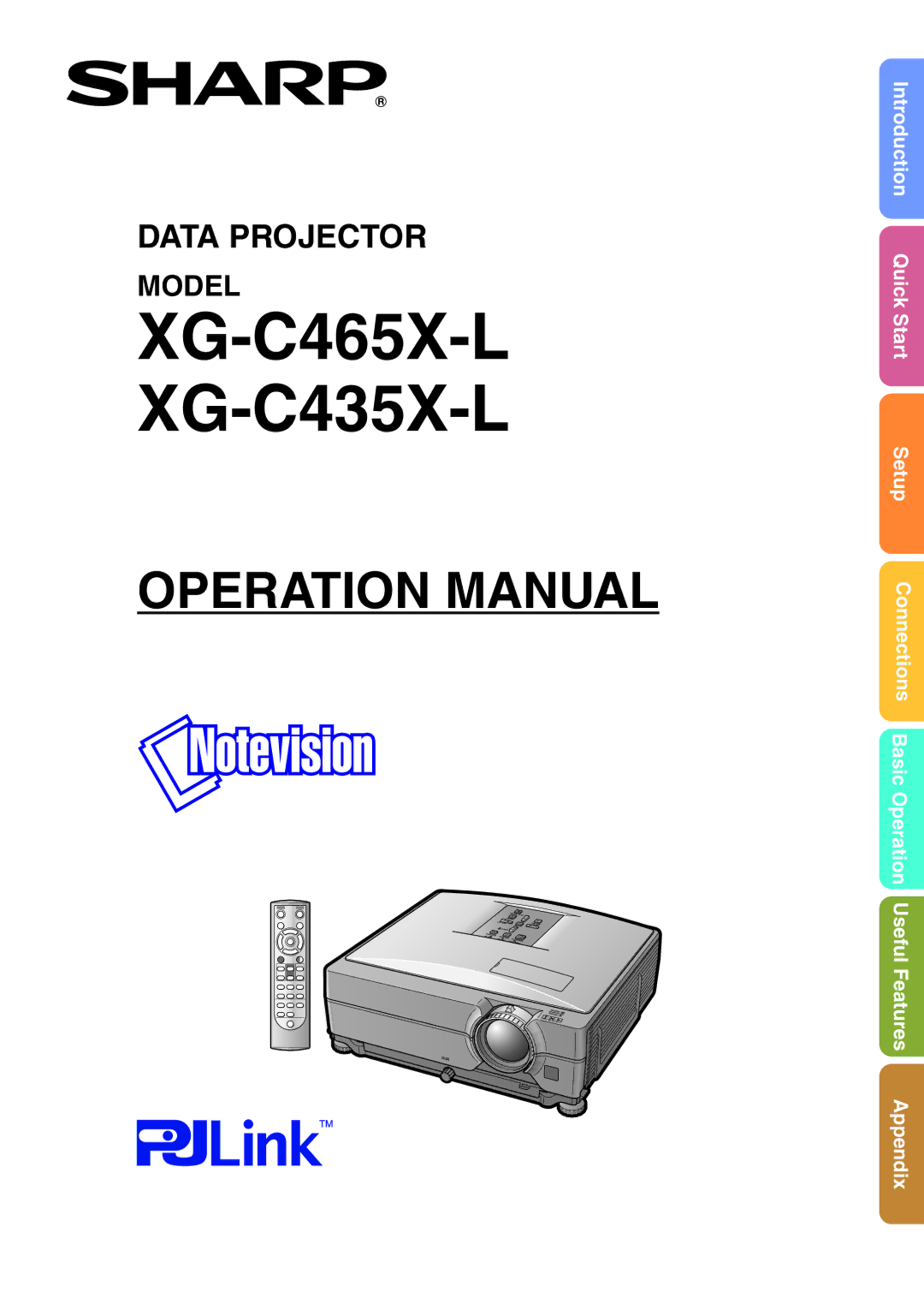 Sharp operation manual XG-C465X-L XG-C435X-L 