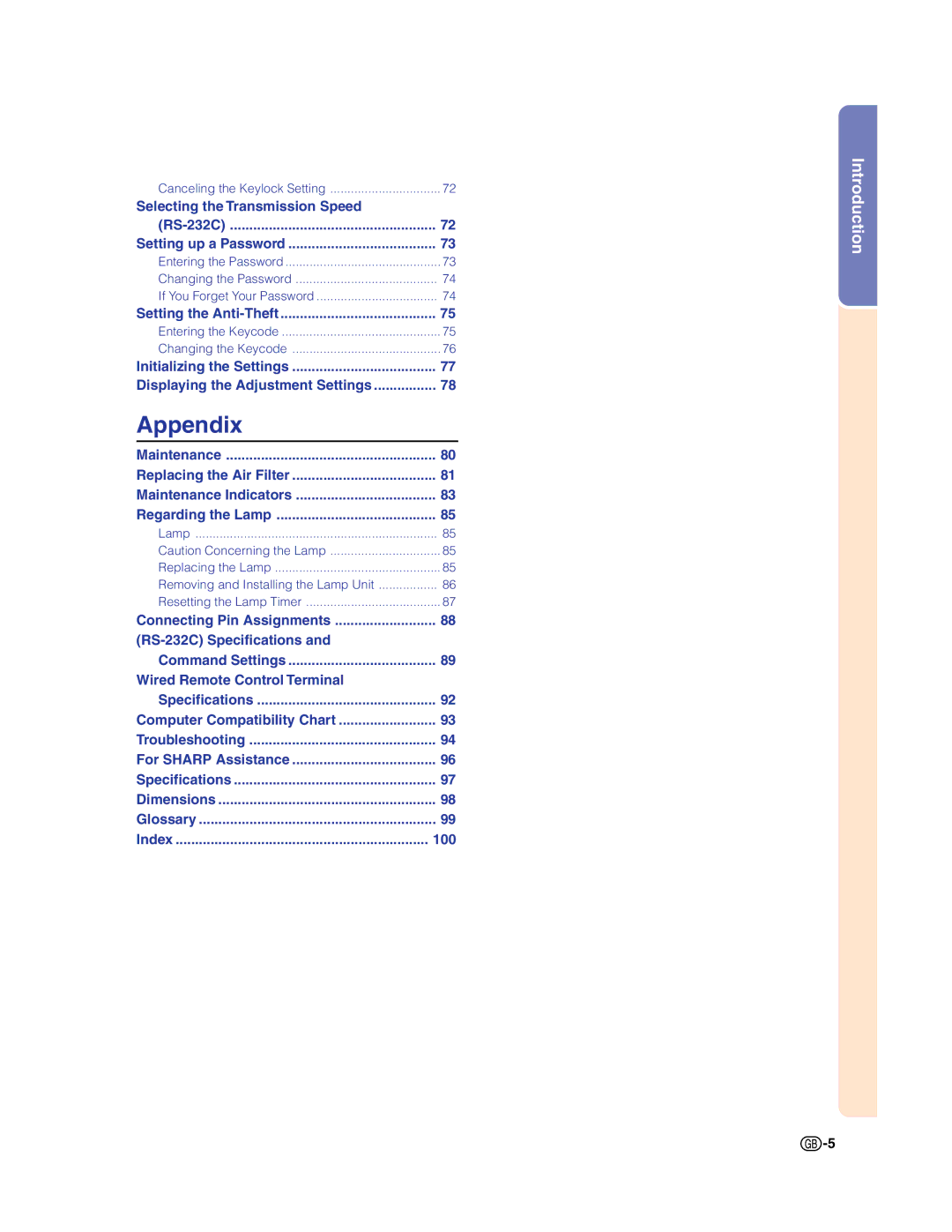 Sharp XG-C50X operation manual Appendix 