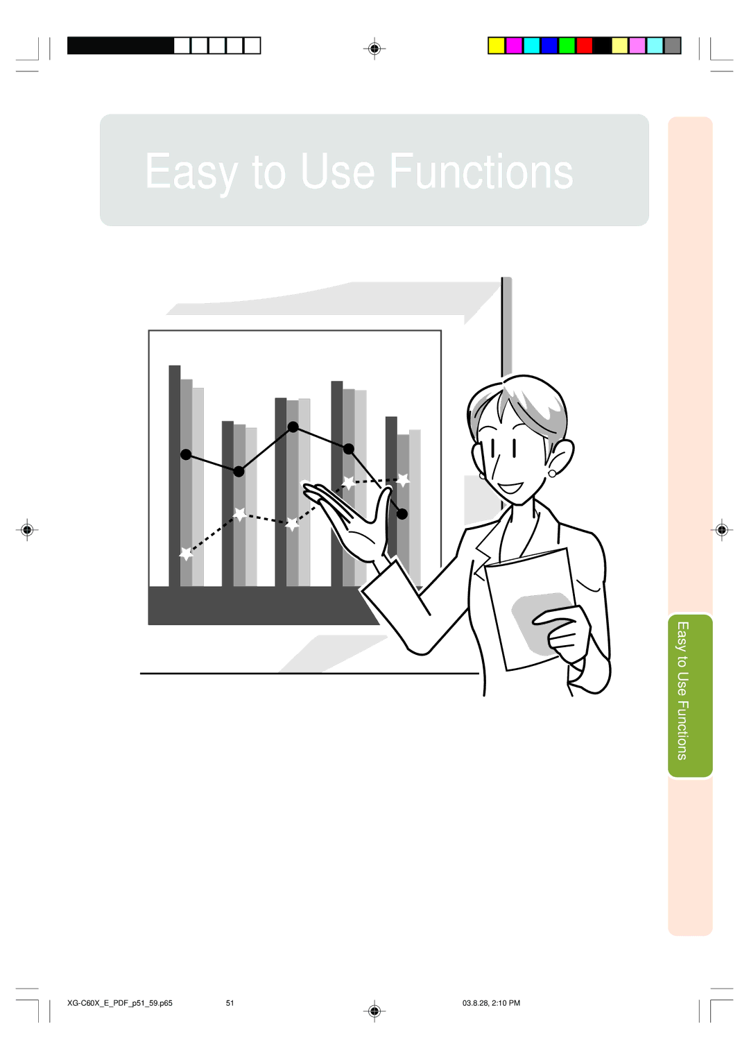 Sharp XG-C60X operation manual Easy to Use Functions 