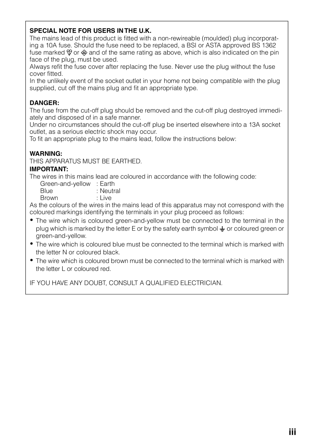 Sharp XG-F210X, XG-F260X operation manual Iii 