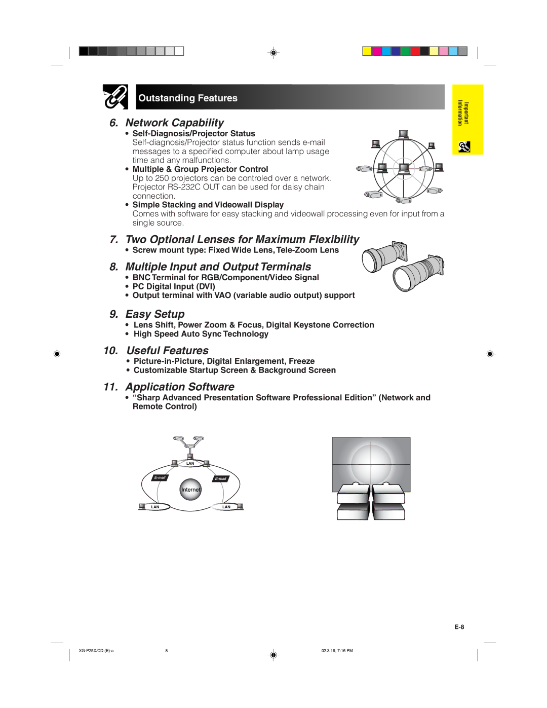 Sharp XG-P25X operation manual Two Optional Lenses for Maximum Flexibility 