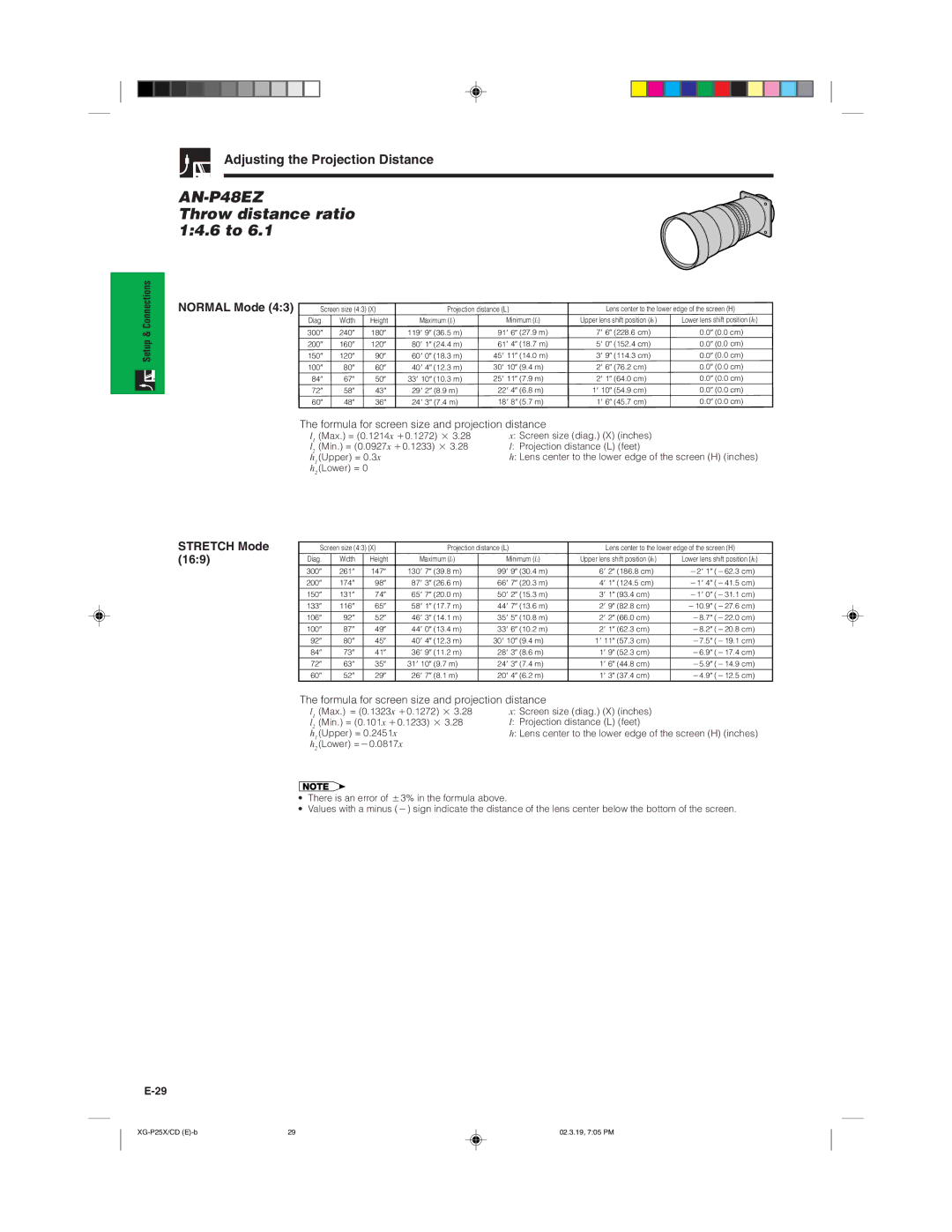 Sharp XG-P25X operation manual AN-P48EZ 