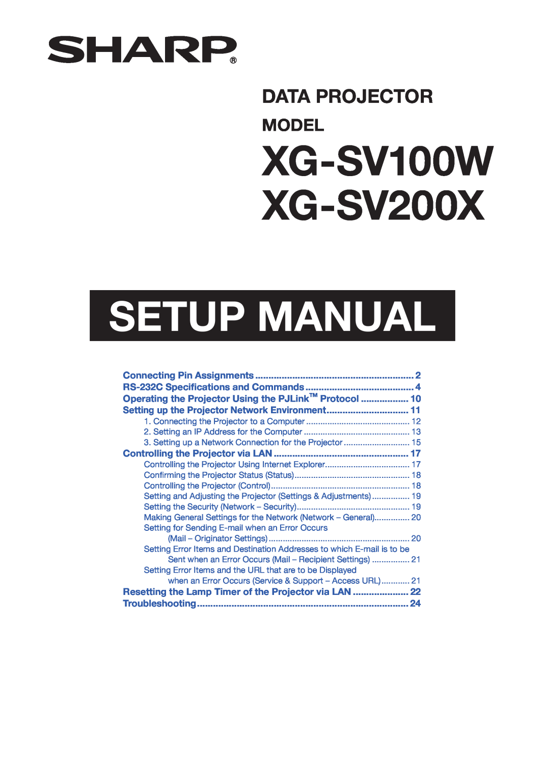 Sharp XG-SV100W appendix Model, Introduction, Easy Start, Connections, Operation, Basic, Features, Useful, Appendix, Setup 