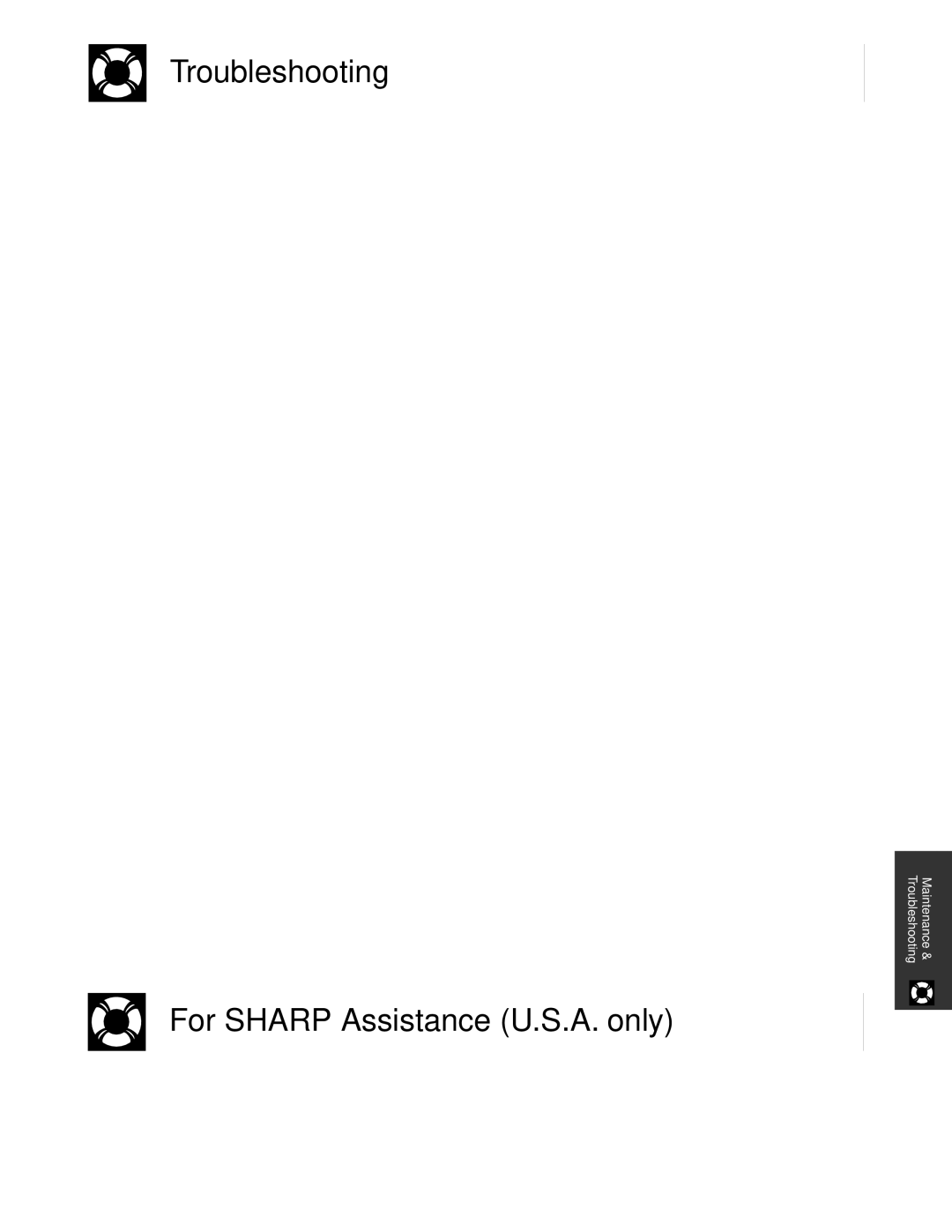 Sharp XG-V10XU operation manual Troubleshooting, For Sharp Assistance U.S.A. only, Problem Check 