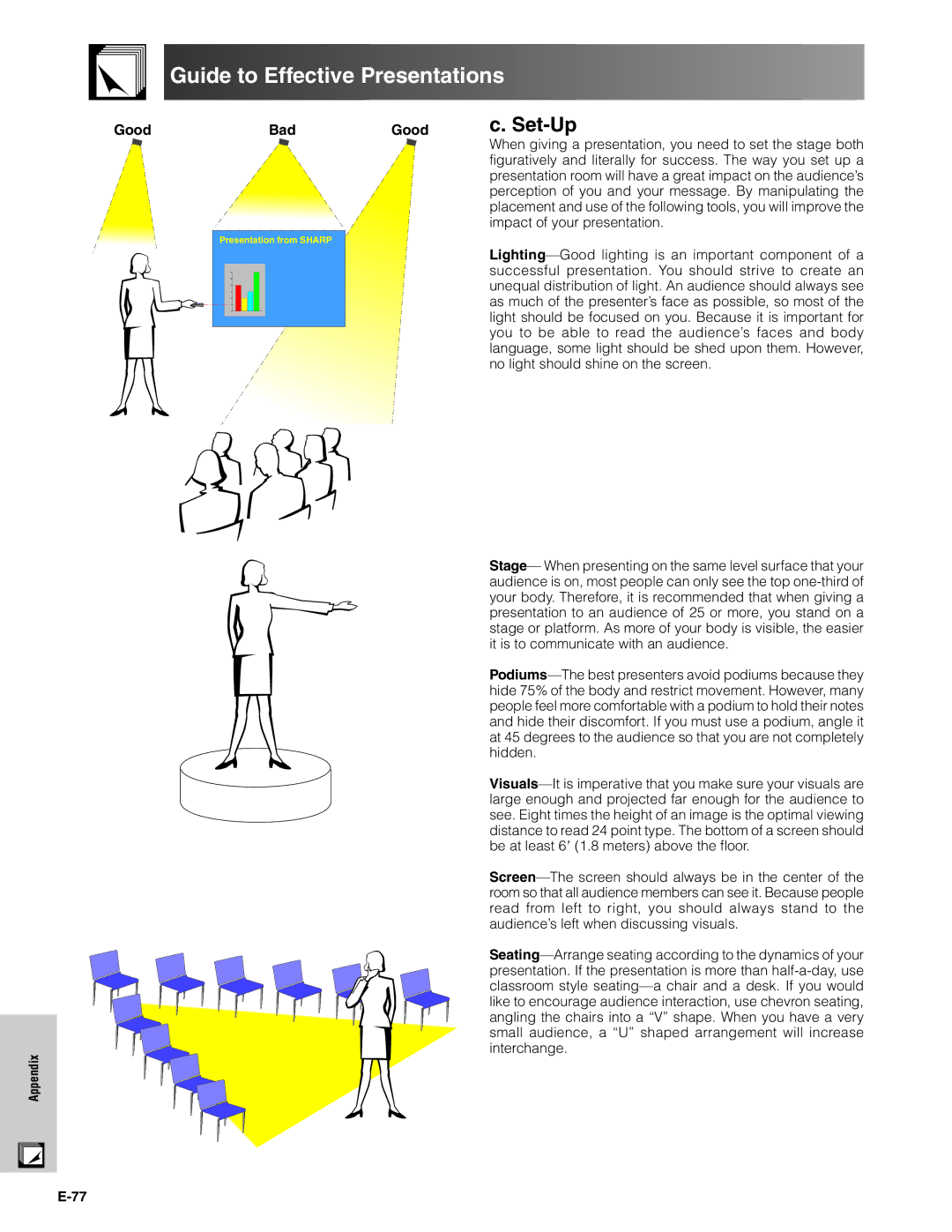 Sharp XG-V10XU operation manual Set-Up, Good Bad 