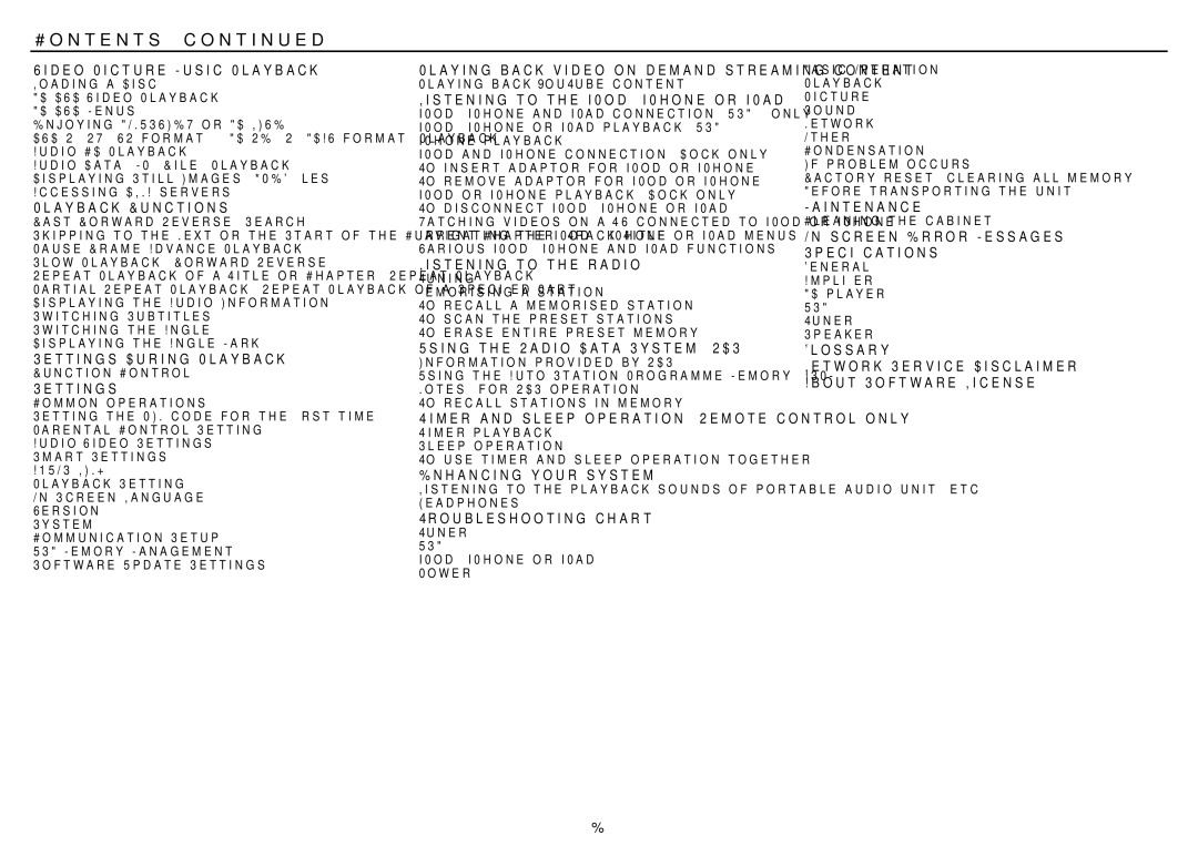 Sharp XL-BD601PH operation manual Contents 