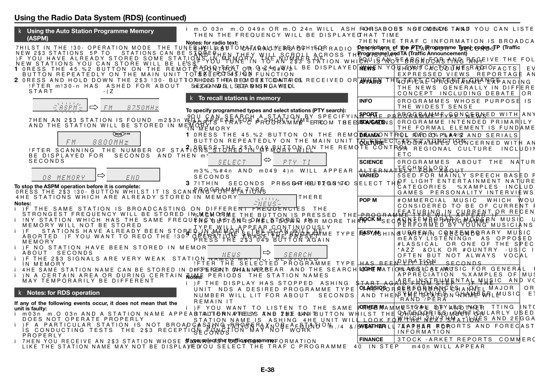 Sharp XL-BD601PH operation manual Using the Auto Station Programme Memory Aspm, To recall stations in memory 