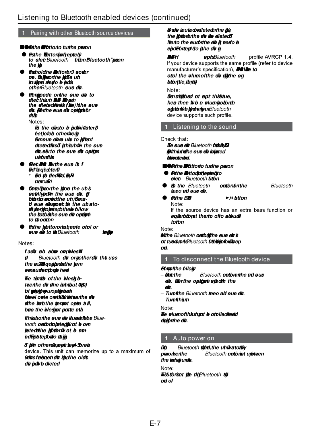 Sharp XL-DAB102DH operation manual Listening to the sound, To disconnect the Bluetooth device, Auto power on, Check that 