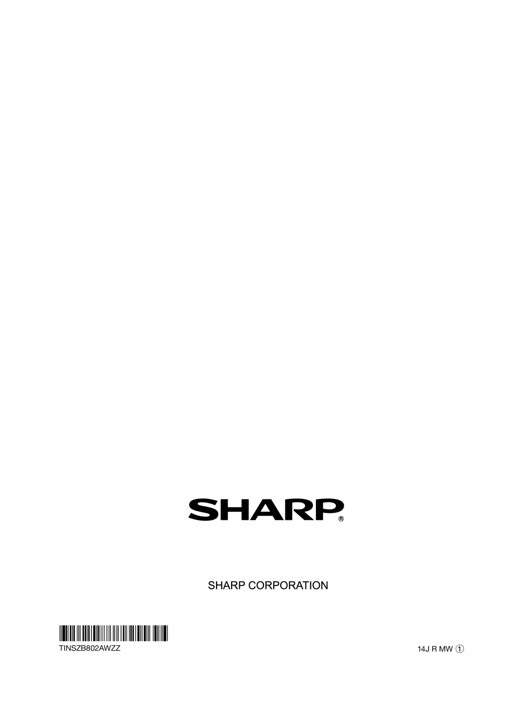 Sharp XL-DAB102DH operation manual TINSZB802AWZZ3, 14J R MW 