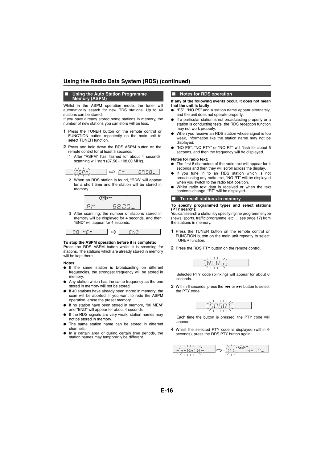 Sharp XL-DAB10NH, XL-DAB20NH operation manual Using the Auto Station Programme Memory Aspm, To recall stations in memory 