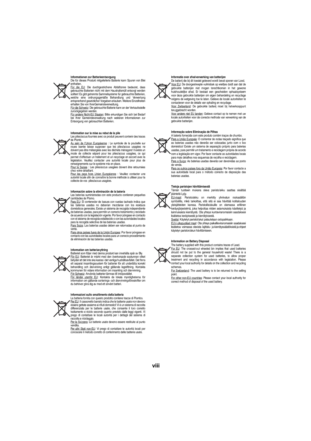 Sharp XL-DAB10NH, XL-DAB20NH operation manual Viii 