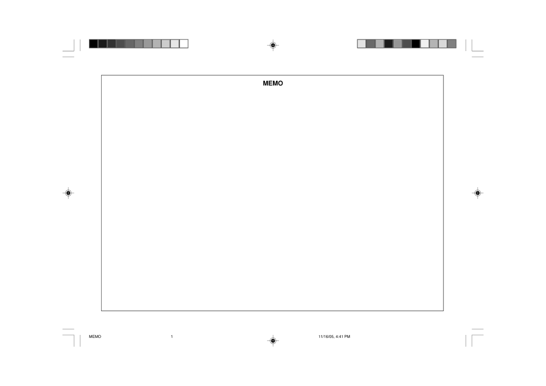 Sharp XL-UH220H operation manual Memo 