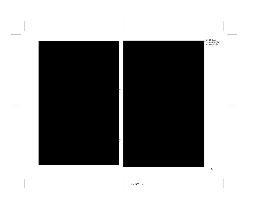 Sharp XL-UH240H (BK), XL-UH2440H operation manual Information on Disposal for Users private households 