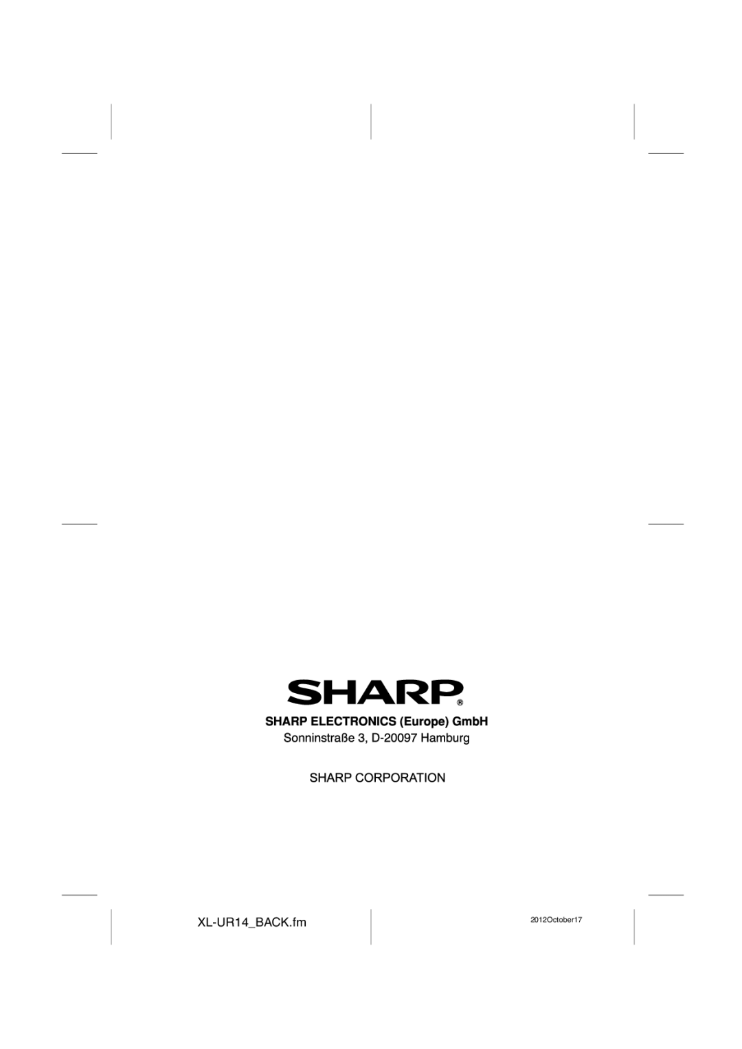 Sharp XL-UR14H operation manual XL-UR14BACK.fm 