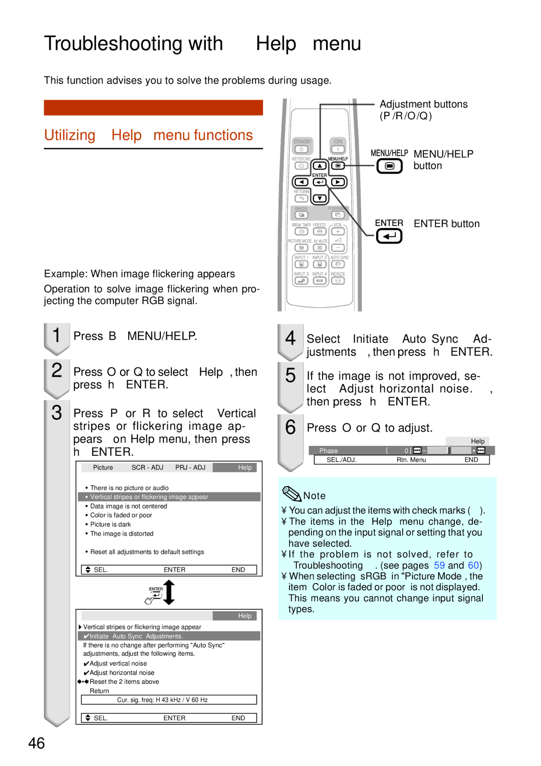 Sharp XR-20S, XR-10X, XR-10S, XR-20X, XG-MB55X operation manual Troubleshooting with Help menu, Utilizing Help menu functions 