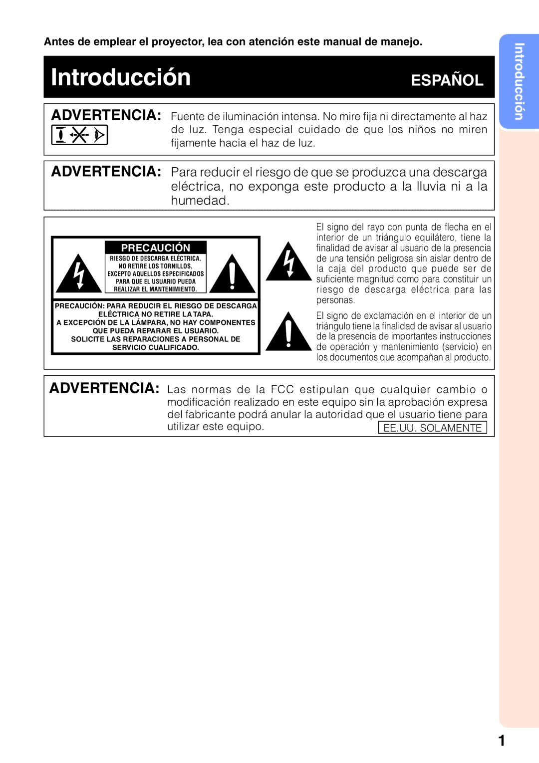 Sharp XR-30S, XR-30X manual IntroducciónESPAÑOL 