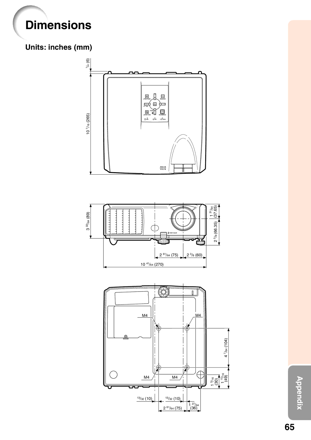 Sharp XR-30X, XR-40X, XR-30S operation manual Dimensions 