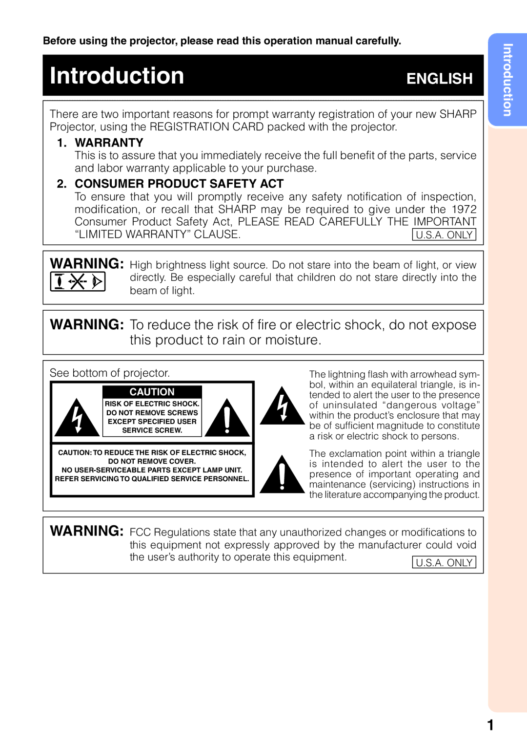 Sharp XR-32S-L, XR-32X-L quick start IntroductionENGLISH, A. only 