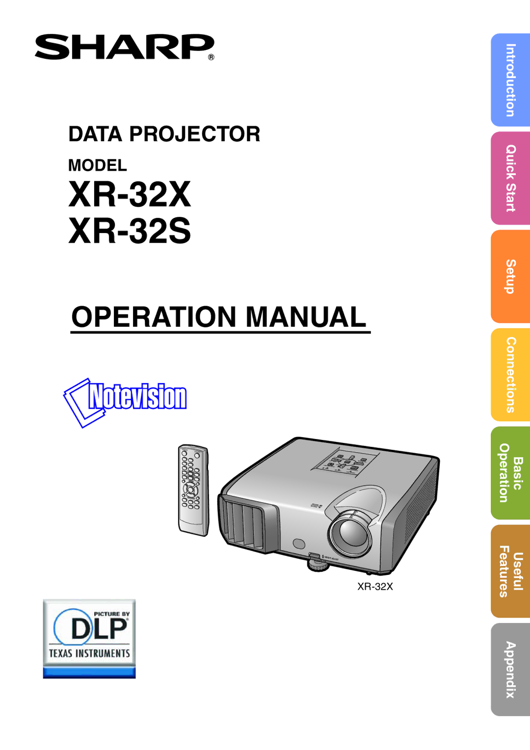 Sharp quick start XR-32X XR-32S 