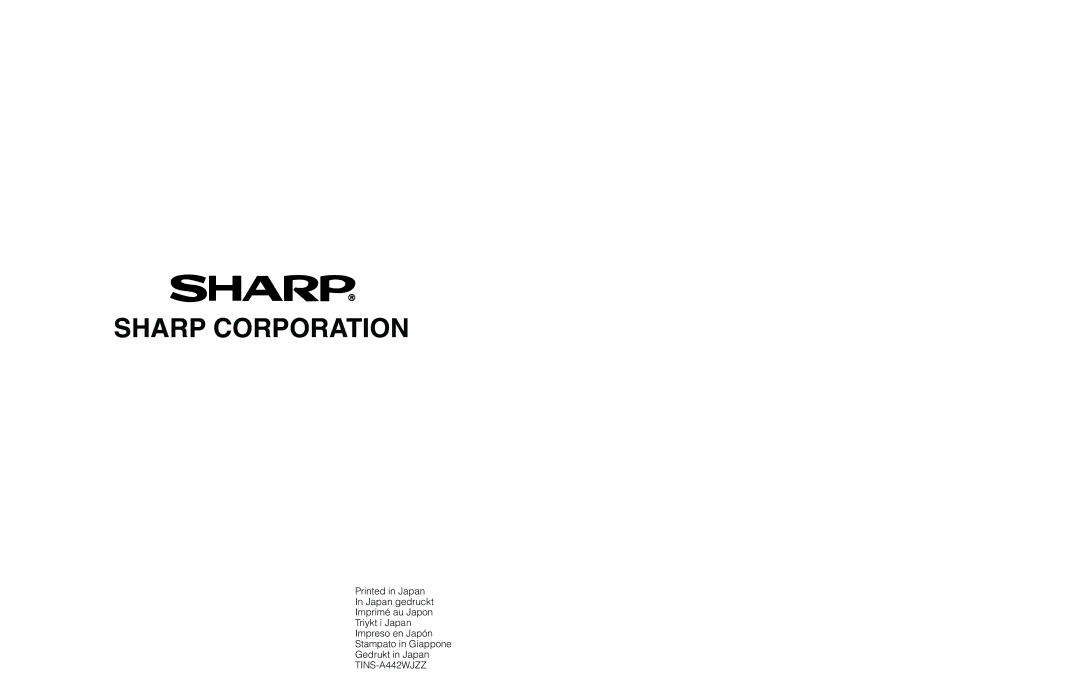 Sharp XV-Z10000 operation manual Sharp Corporation 