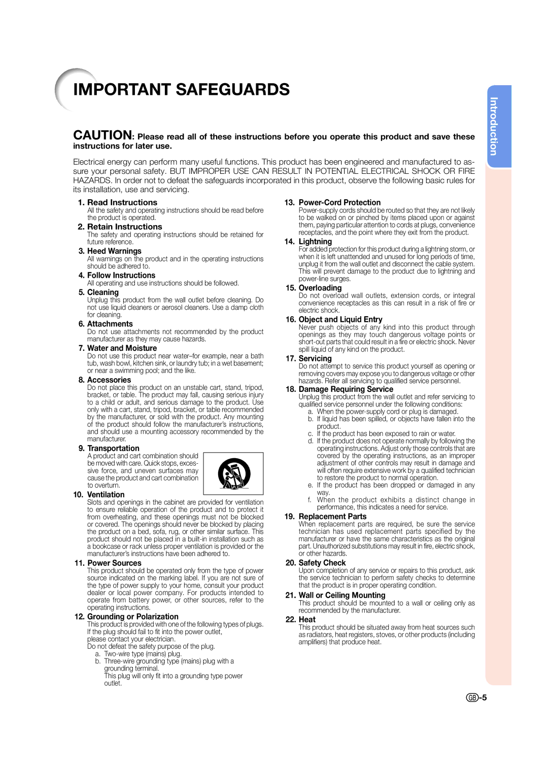 Sharp XV-Z15000 Read Instructions, Retain Instructions, Heed Warnings, Follow Instructions, Cleaning, Attachments, Heat 