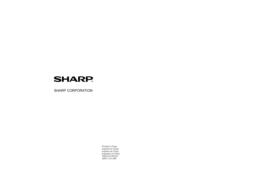 Sharp XV-Z15000 operation manual Sharp Corporation 