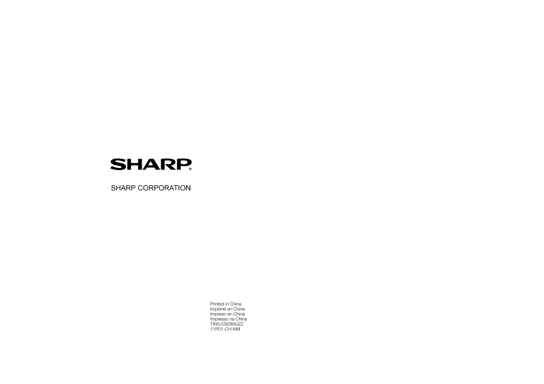 Sharp XV-Z17000 operation manual Sharp Corporation 