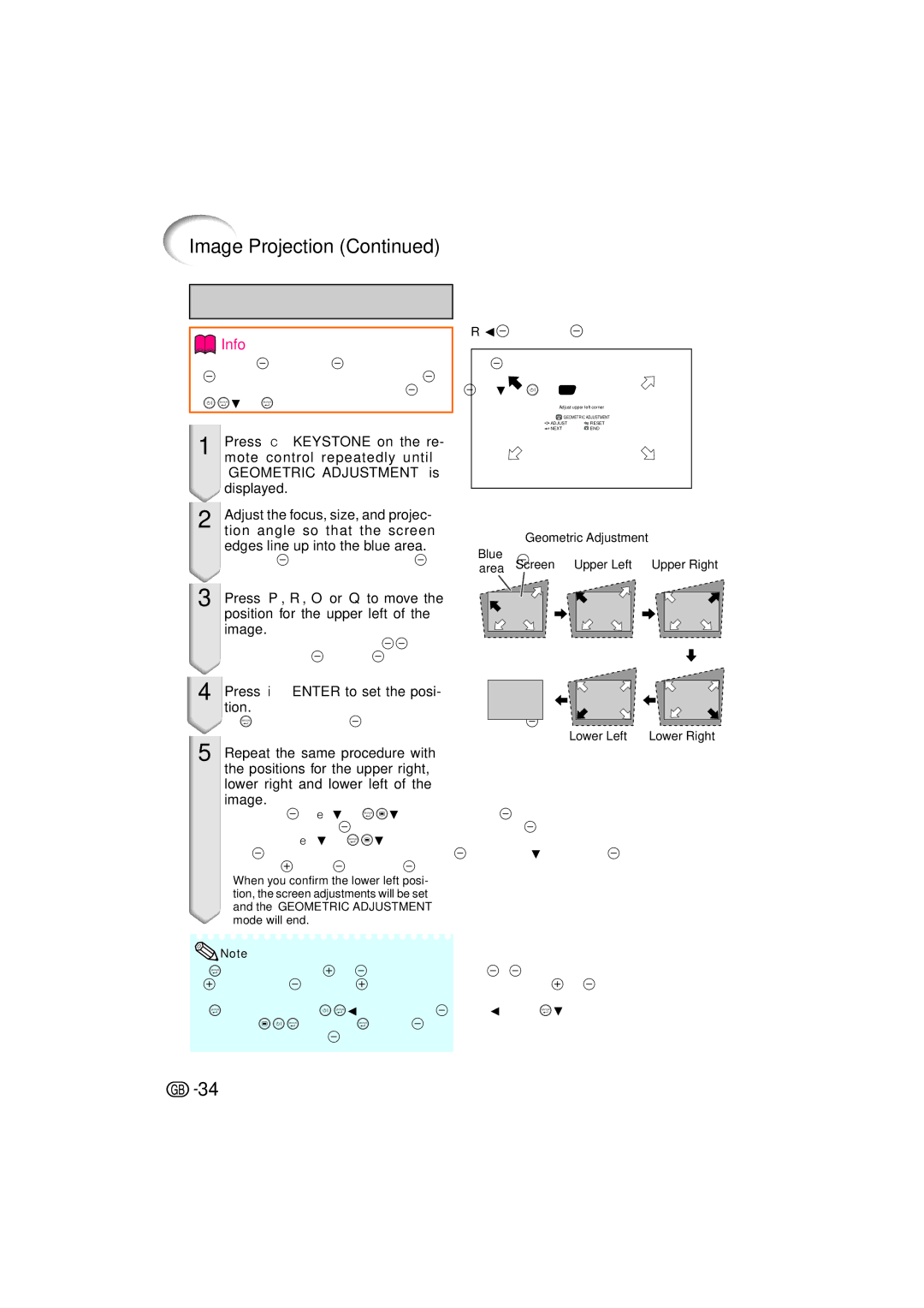 Sharp XV-Z3000 operation manual Press i Enter to set the posi- tion, ROn-screen display 