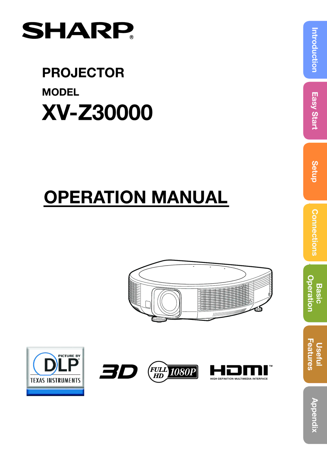 Sharp XV-Z30000 appendix 