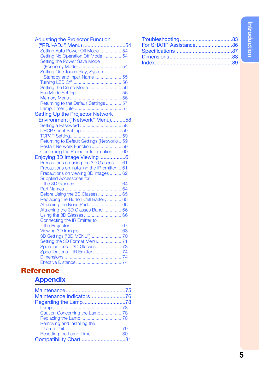 Sharp XV-Z30000 appendix Reference, Adjusting the Projector Function PRJ-ADJ Menu 