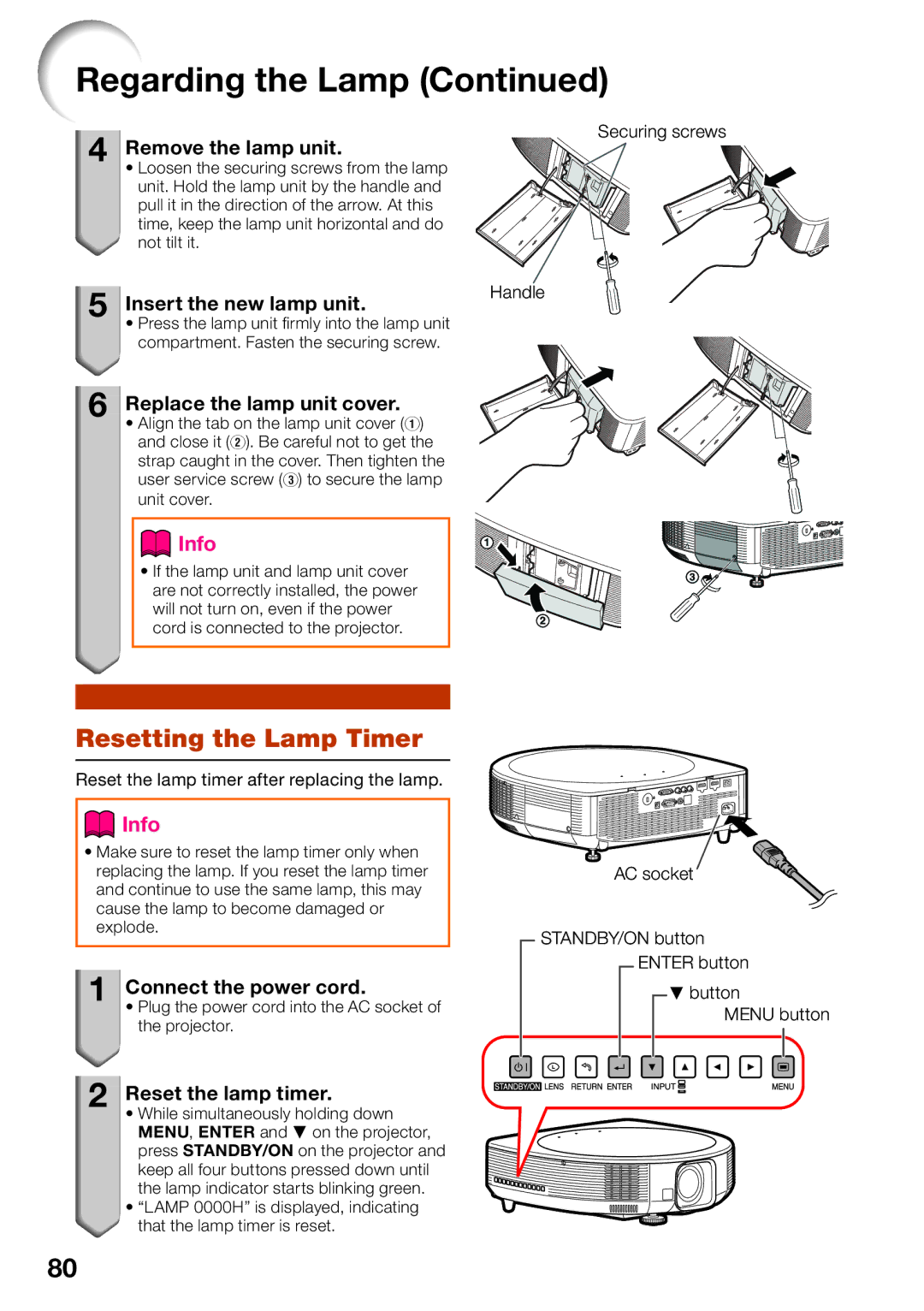 Sharp XV-Z30000 appendix Resetting the Lamp Timer 