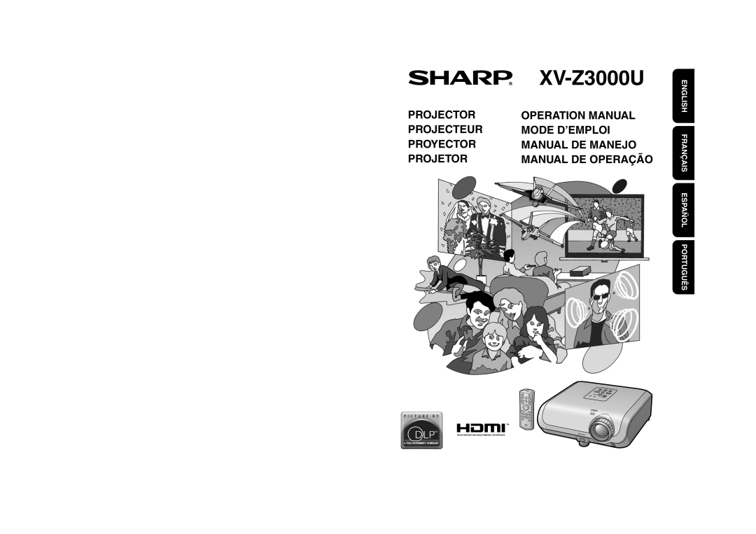 Sharp XV-Z3000U operation manual Projector, Operation Manual, Projecteur, Mode D’Emploi, Proyector, Manual De Manejo 