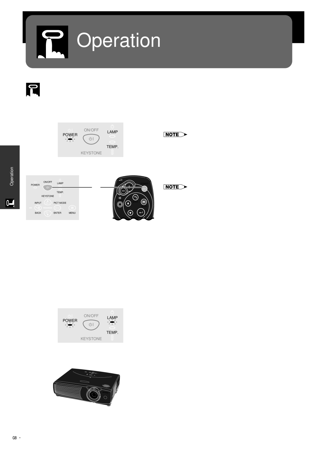 Sharp XV-Z7000E operation manual Basic Operations, Maintenance indicators, Projector Remote control, Startup image 