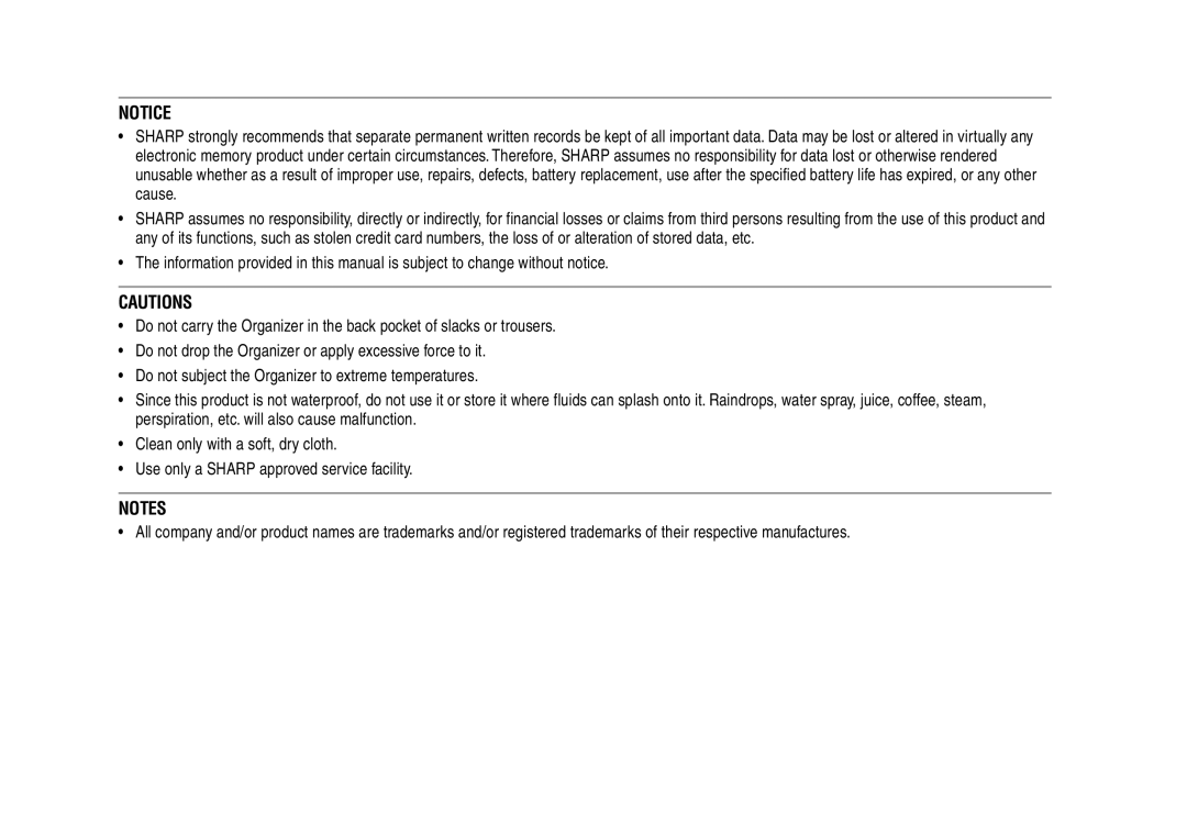 Sharp YO-270 operation manual 