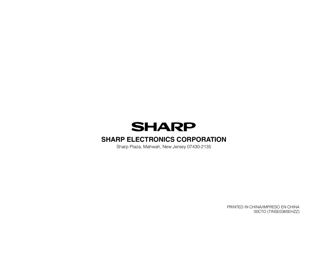 Sharp YO-520 operation manual Sharp Electronics Corporation 