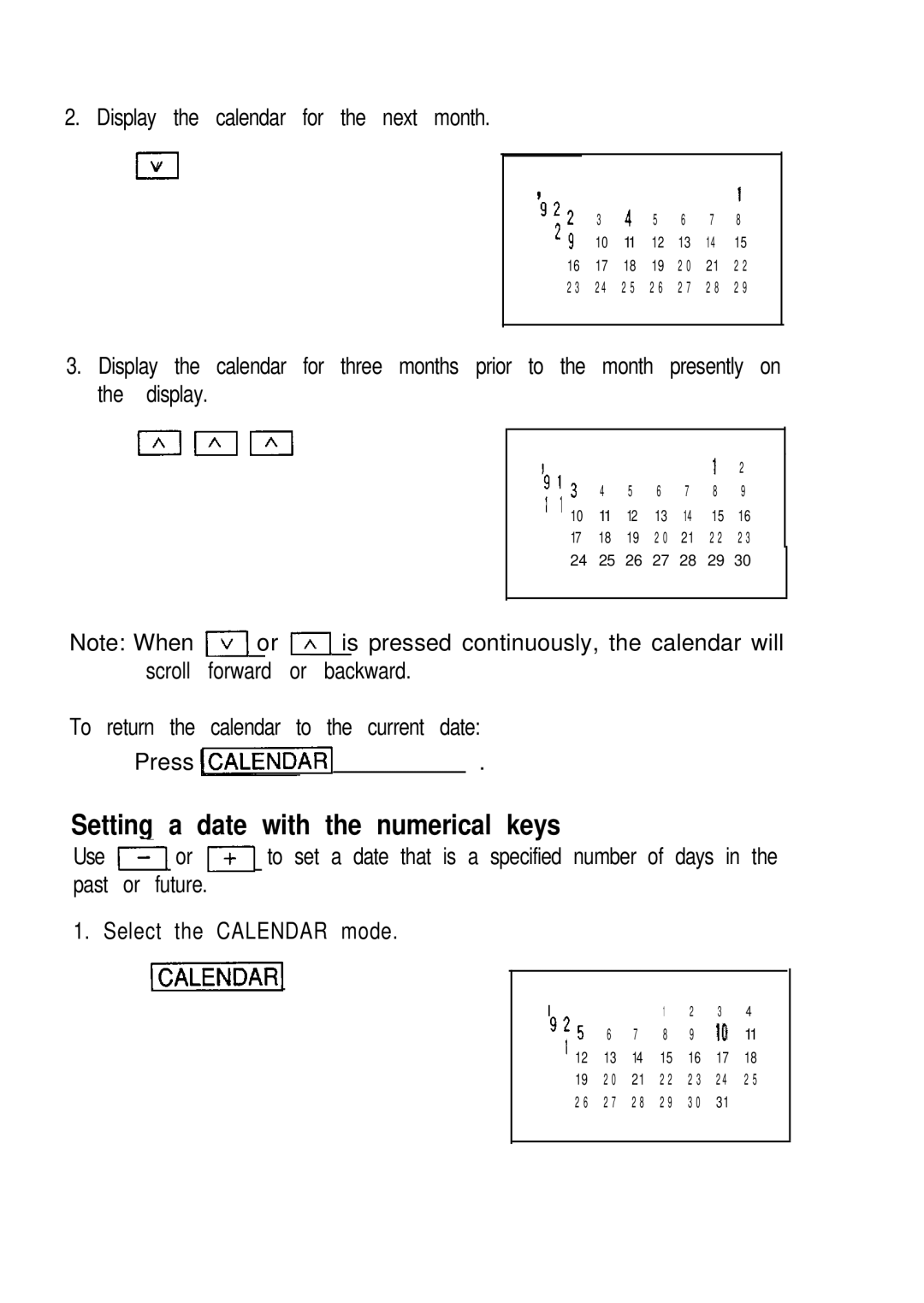 Sharp ZQ-2200, ZQ-2400, ZQ-2000 manual Setting a date with the numerical keys 