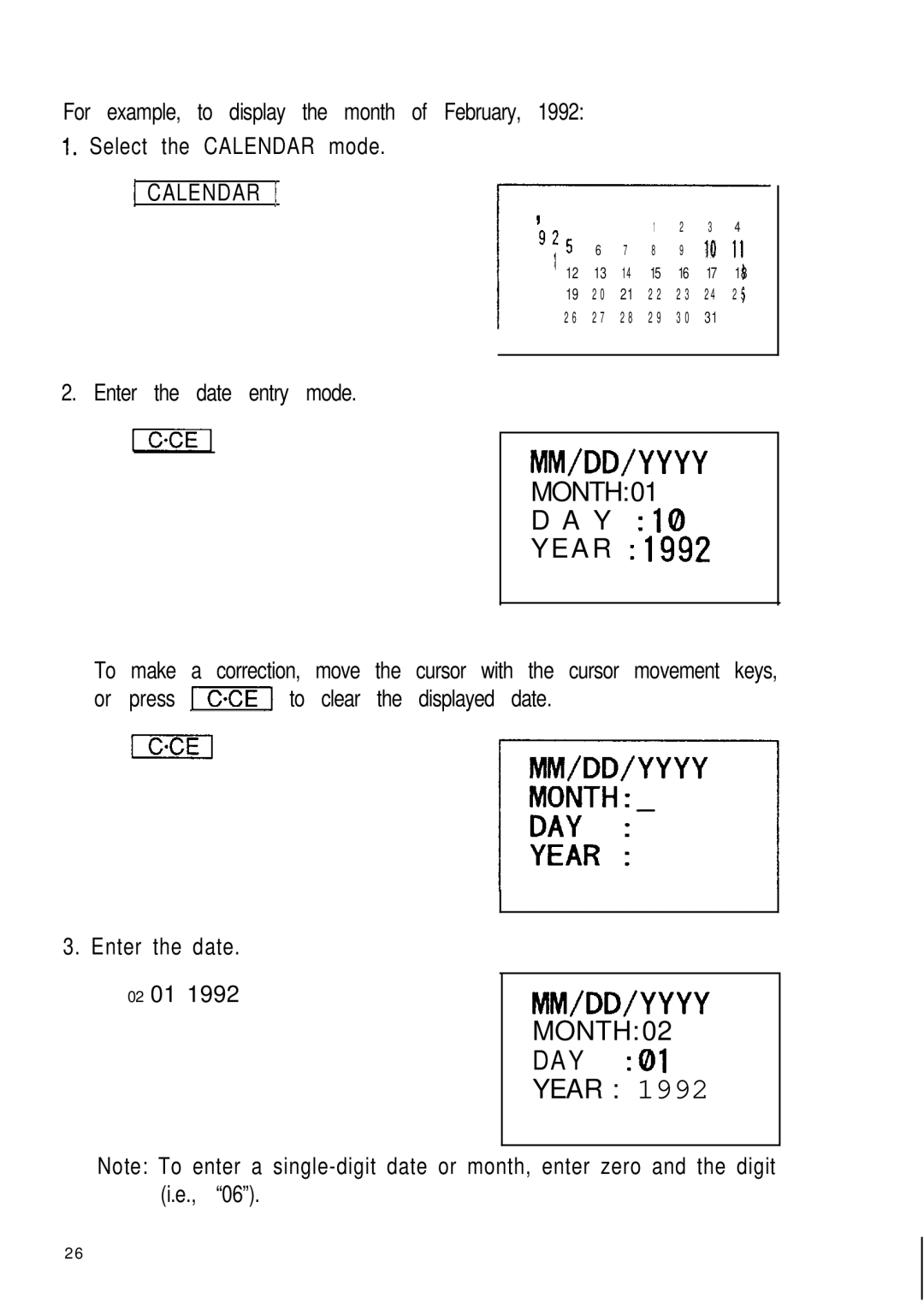 Sharp ZQ-2000, ZQ-2200, ZQ-2400 manual MM/DD/YYYY MONTH02 