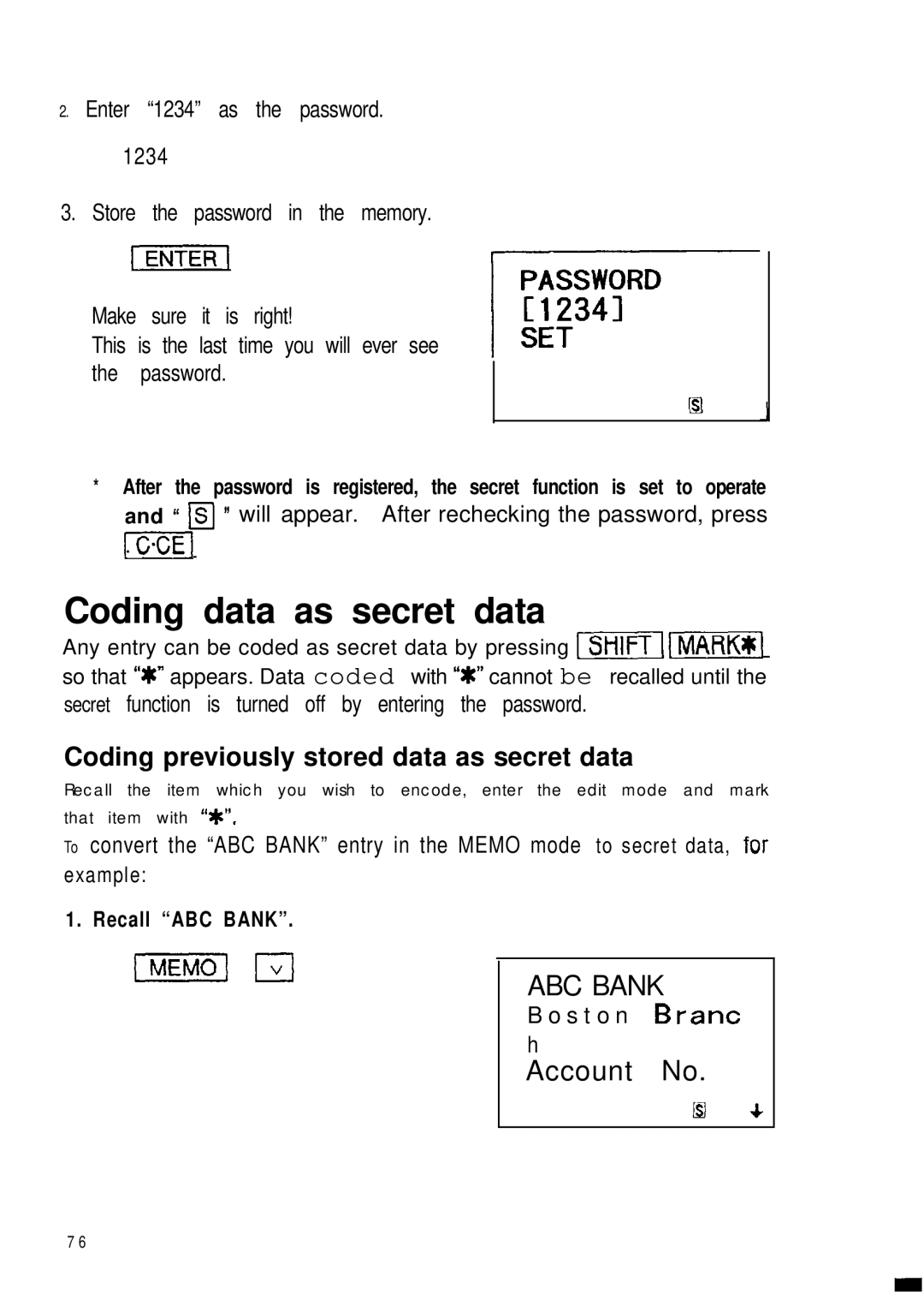 Sharp ZQ-2400, ZQ-2200, ZQ-2000 manual Coding data as secret data, S t o n Branc h 