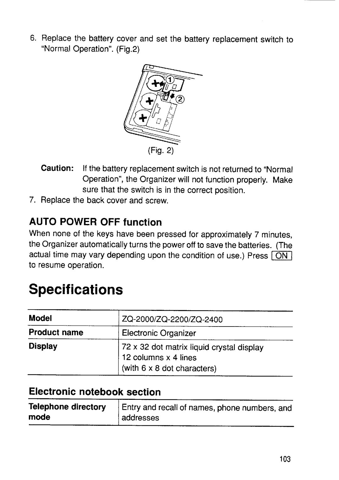 Sharp ZQ-2400, ZQ-2200, ZQ-2000 manual 